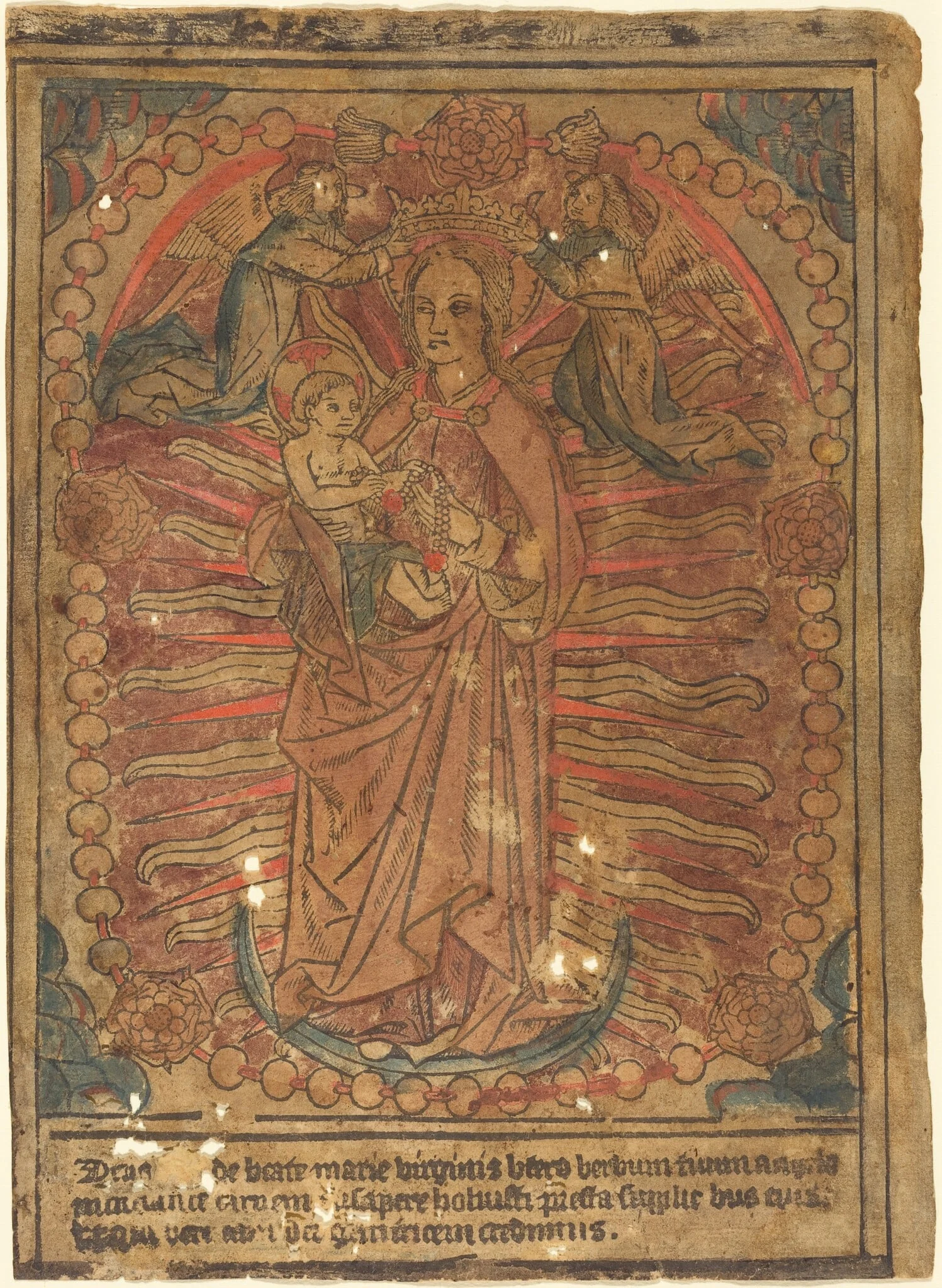 The Madonna and Child in a Rosary, detail