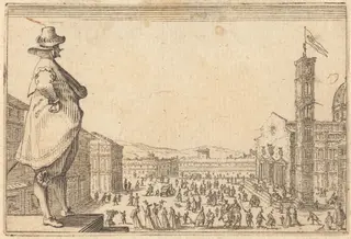 Piazza del Duomo, Florence, by Jacques Callot, ink, 1622