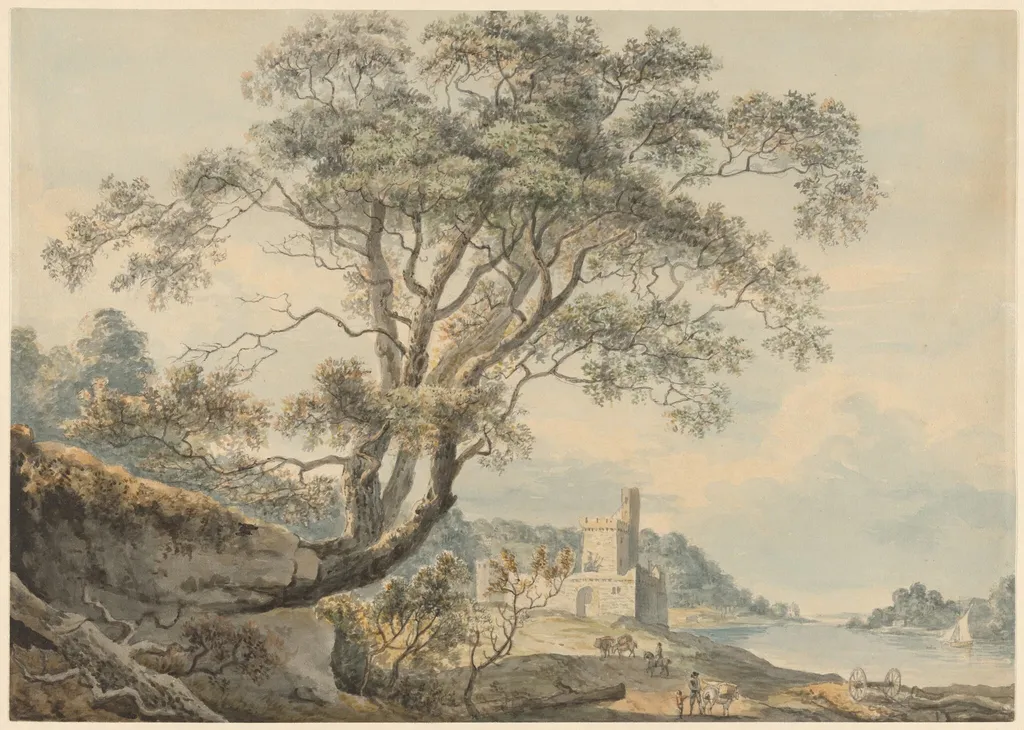 A Castle on the Dart, by Paul Sandby, watercolor, 1774
