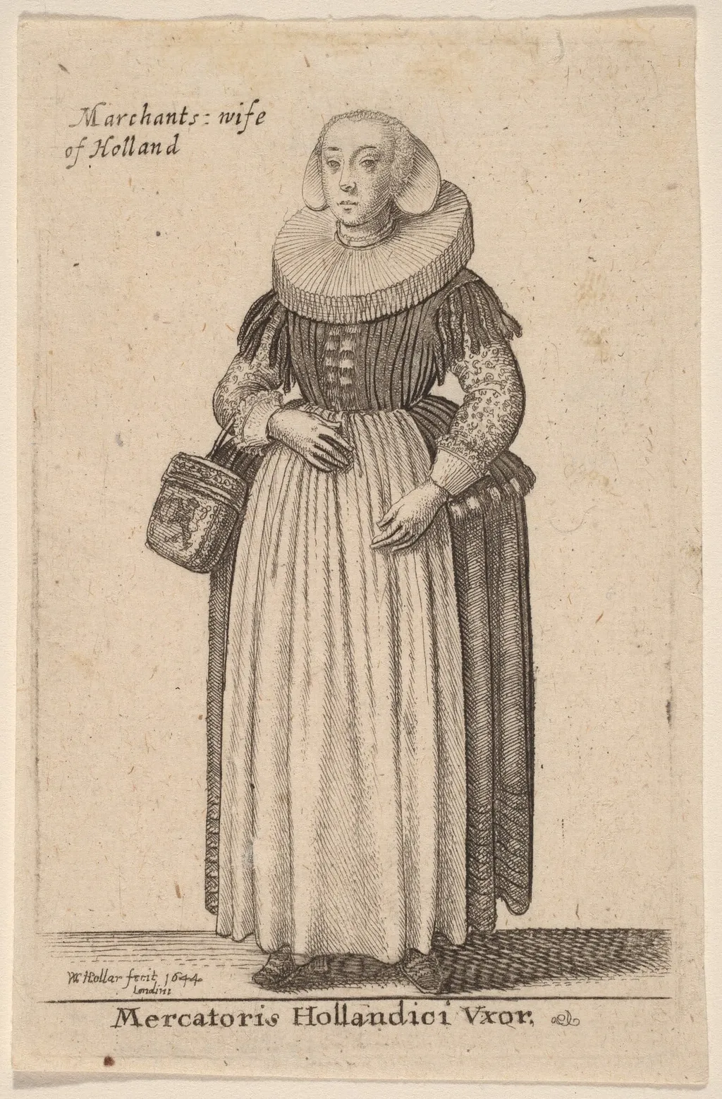Mercatoris Hollandici Vxor, by Wenceslaus Hollar, ink, 1644
