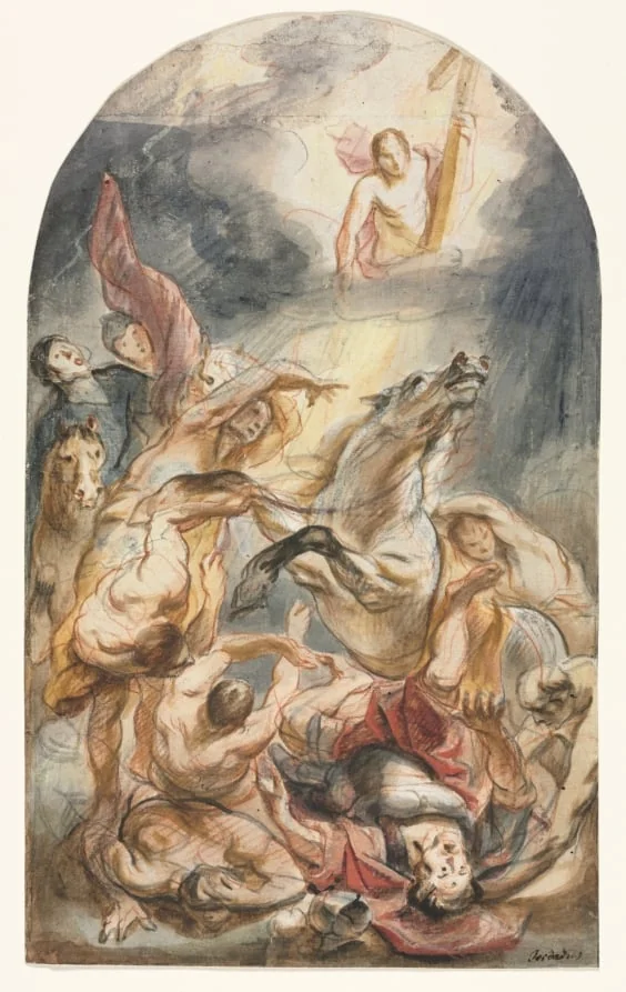 The Conversion of Saul with Christ and the Cross, detail