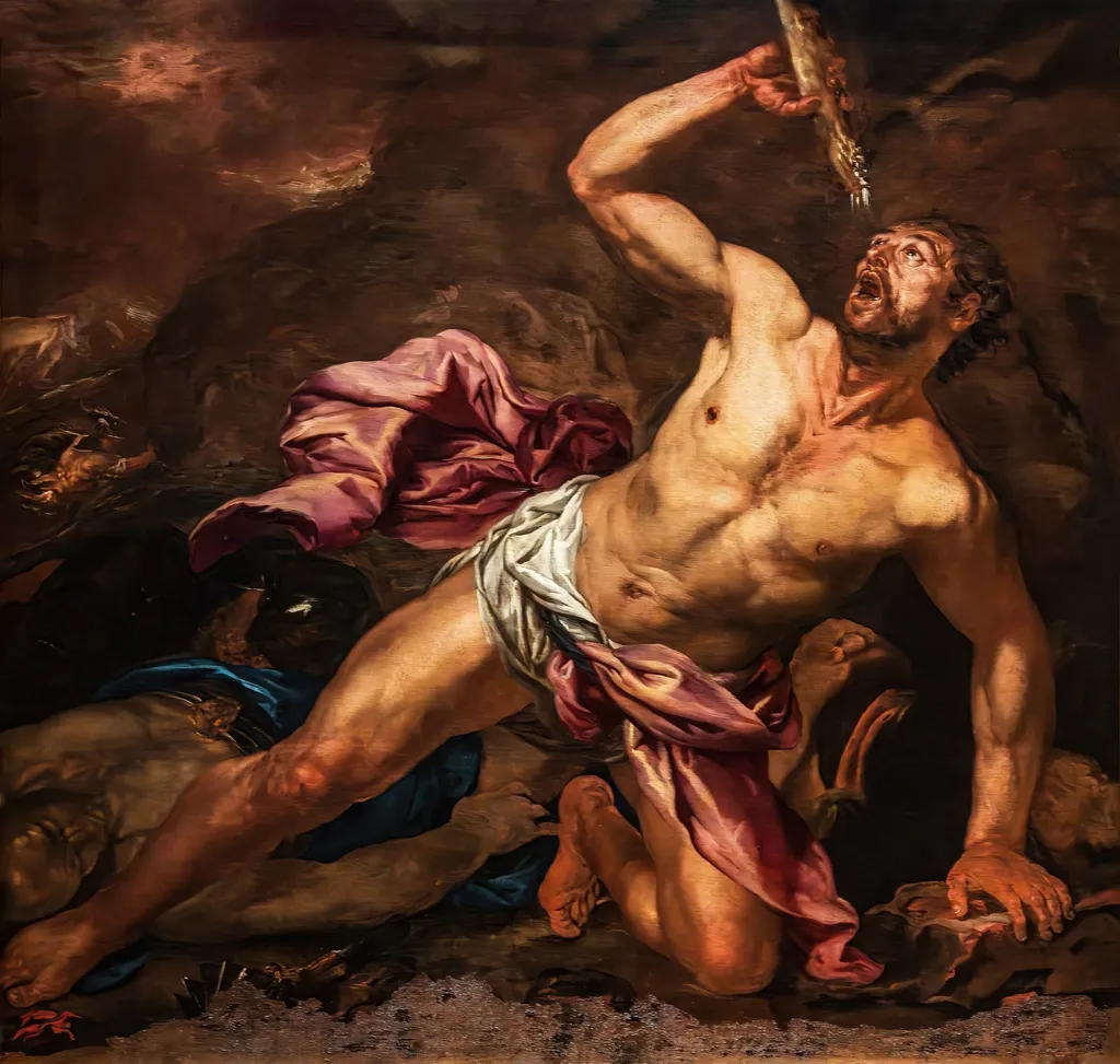 Samson, by Giovan Battista Langetti, oil, 1665