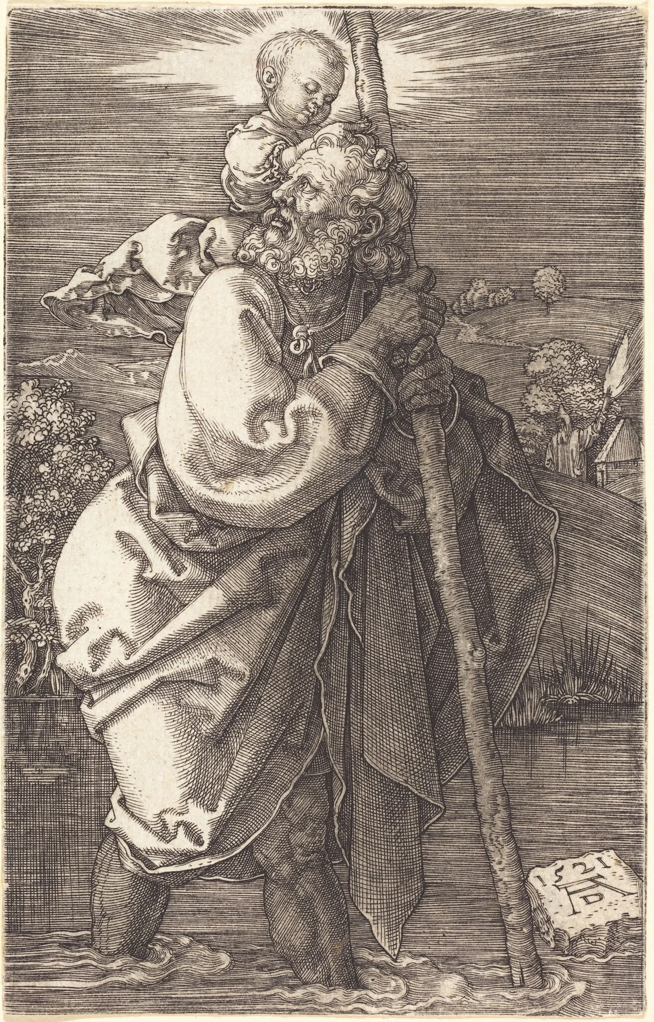 Saint Christopher Facing Left, detail