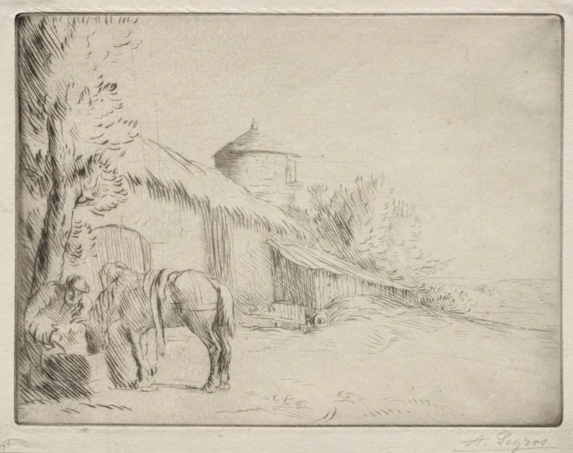 The Watering Place (2nd Plate), detail