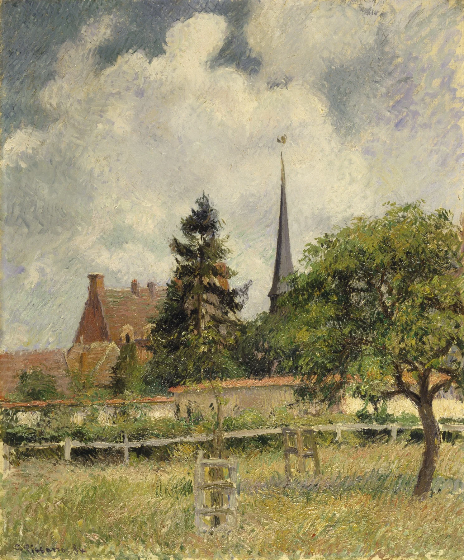 The Church at Eragny, detail