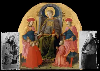 Saint Lawrence Enthroned with Saints and Donors, by Filippo Lippi, tempera, 1453