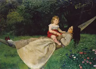 In the Hammock, by Hans Thoma, oil, 1888