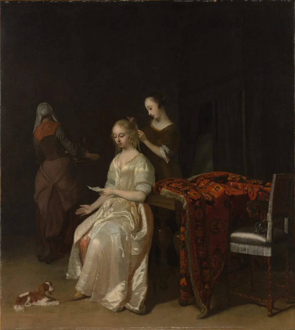 The Love Letter, by Jacob Ochtervelt, oil, 1670