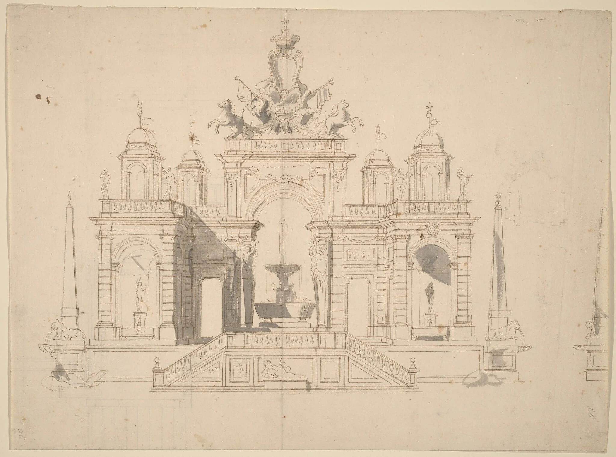 Study for "The Seconda Macchina for the Chinea of 1754: An Allegory of Waterworks", detail