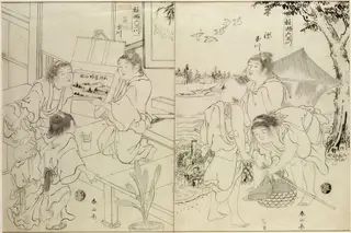 The Chidori Tama River and the Kôya Tama River, by Katsukawa Shunzan, paint, 1792
