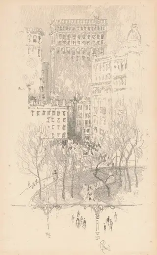 Union Square, by Joseph Pennell, ink, 1904