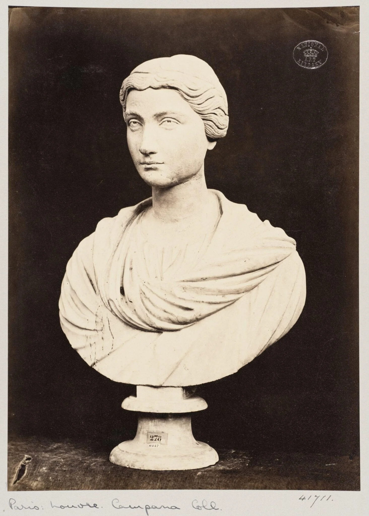 Marble bust of Julia Sabina, wife of Adrian, detail
