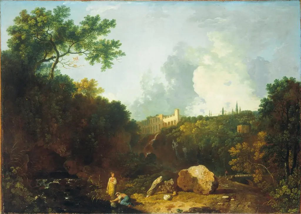 Distant View of Maecenas' Villa, Tivoli, by Richard Wilson, oil, 1756