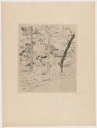 Promenade, by Henri Lerolle, ink, 1895