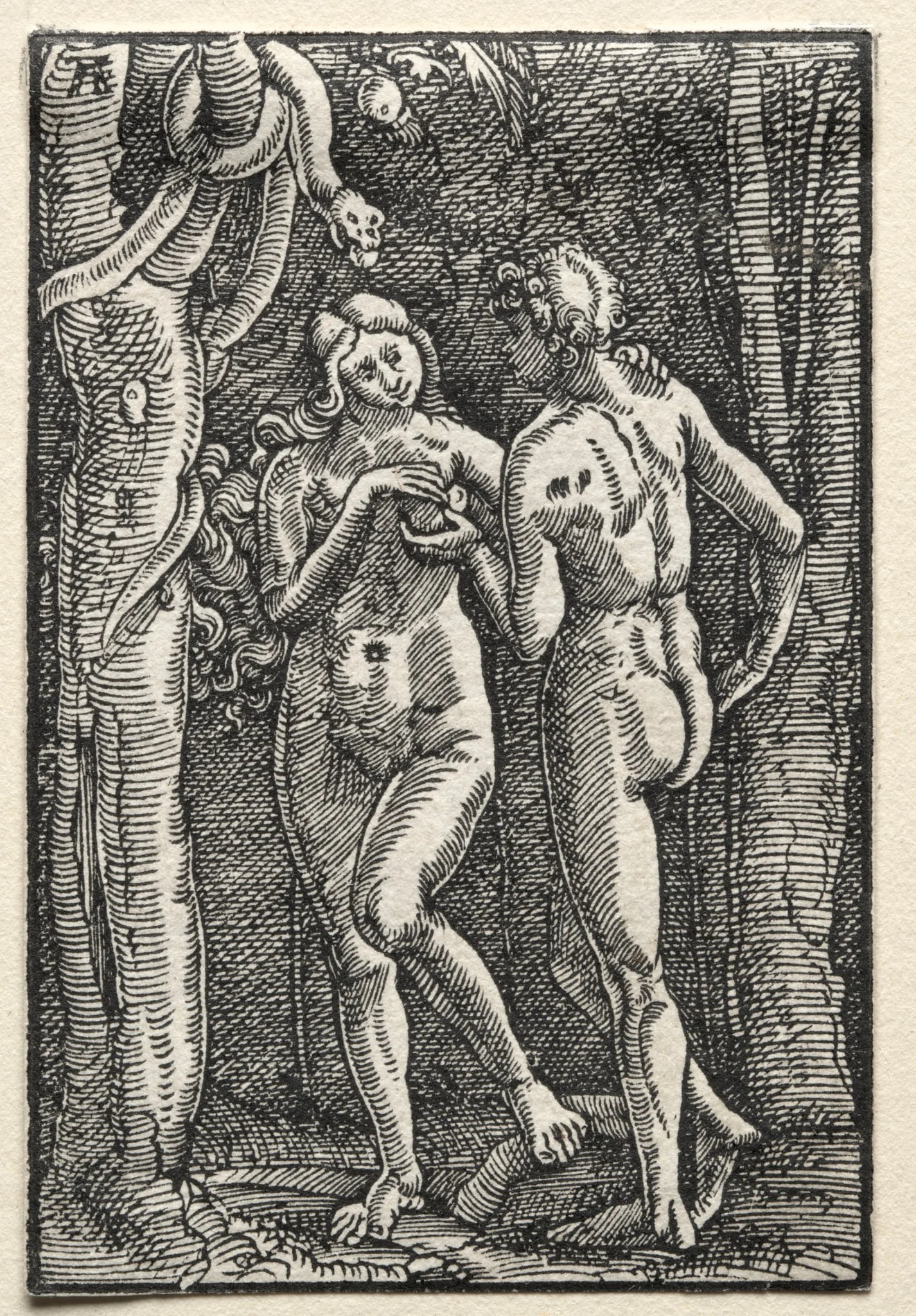 The Fall and Redemption of Man: Adam and Eve Eating the Forbidden Fruit, detail