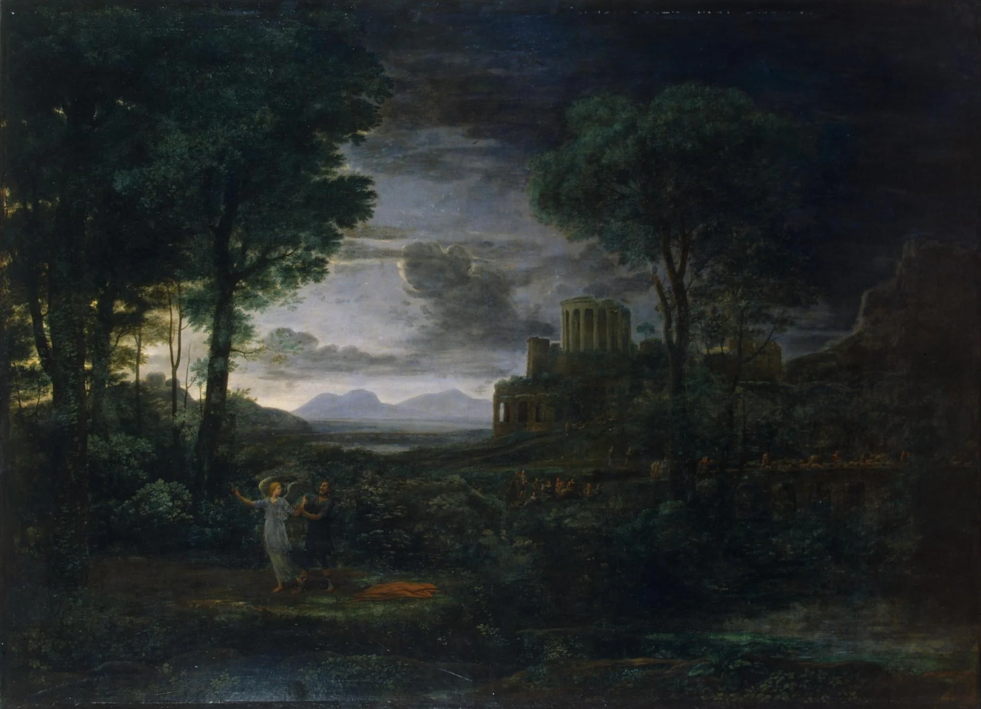 Landscape with Jacob Wrestling with the Angel (Night), detail