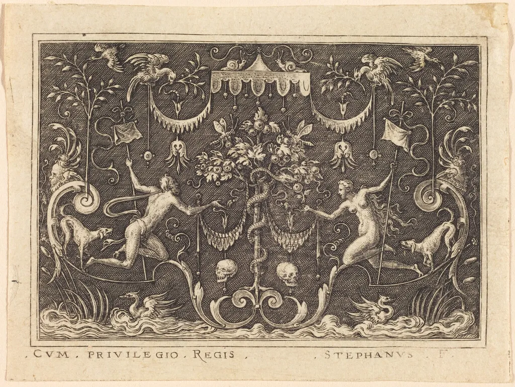 The Fall of Man, by Etienne Delaune, ink, 1551