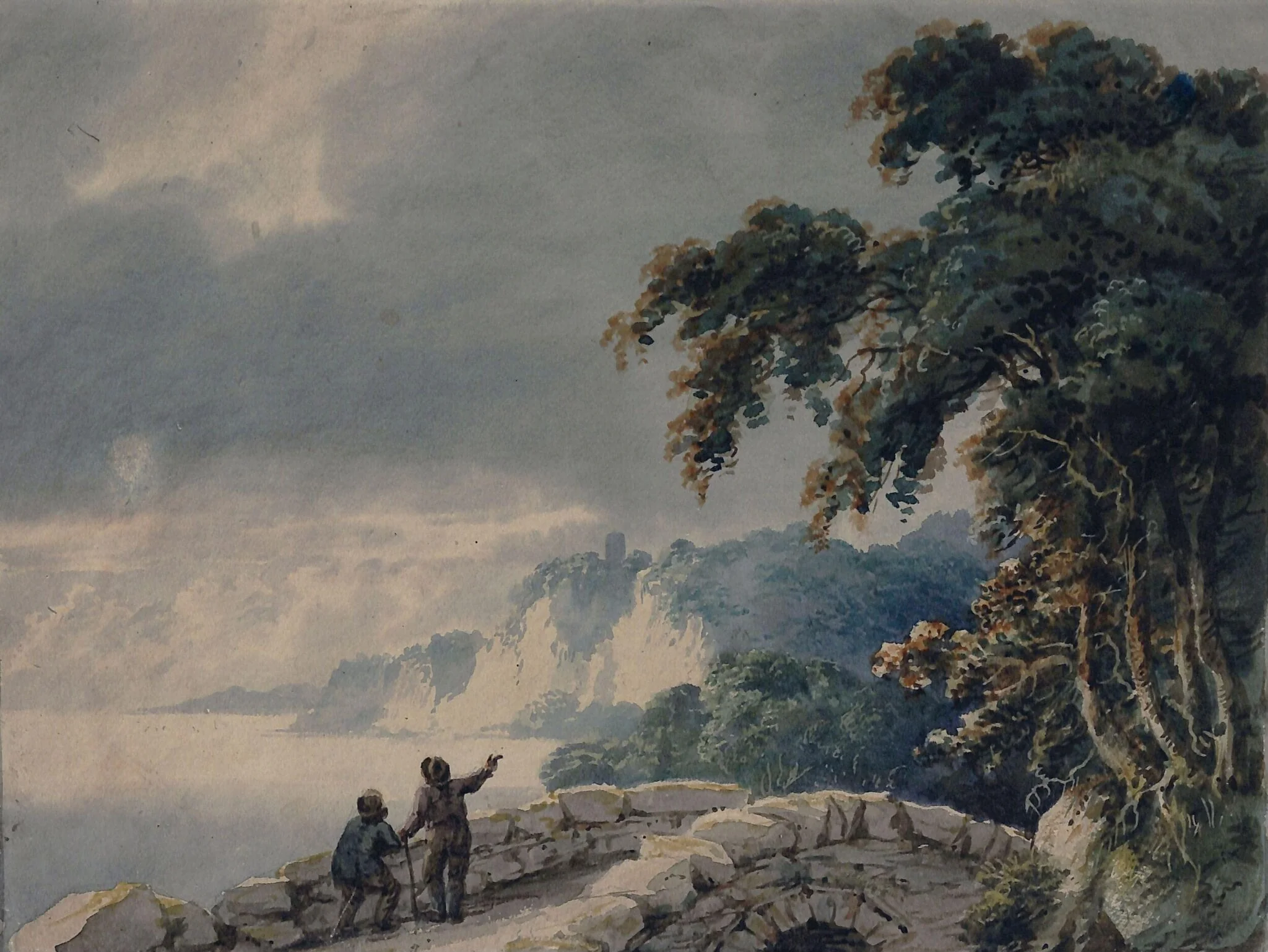 Landscape with Trees, Bridge and Figures, detail