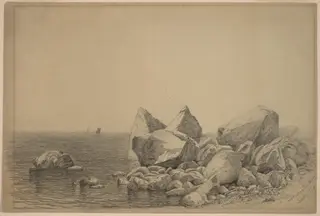 Gloucester, Massachusetts, by James Renwick Brevoort, graphite, 1872