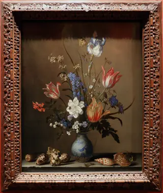 flowers in a wan-li vase, with shells, by Balthasar van der Ast, unspecified, 1650