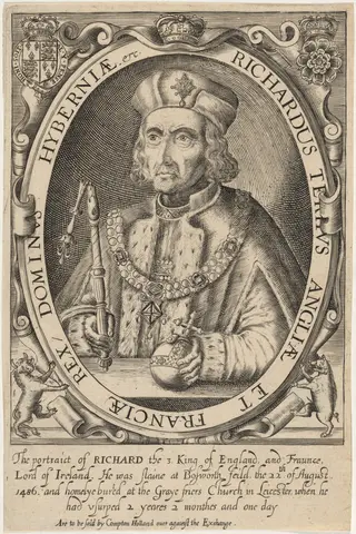 Richard III of England, by Renold Elstrack, ink, 1618