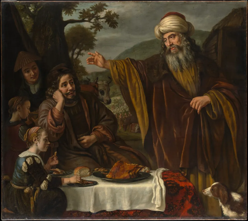 Abraham's Parting from the Family of Lot, by Jan Victors, oil, 1650