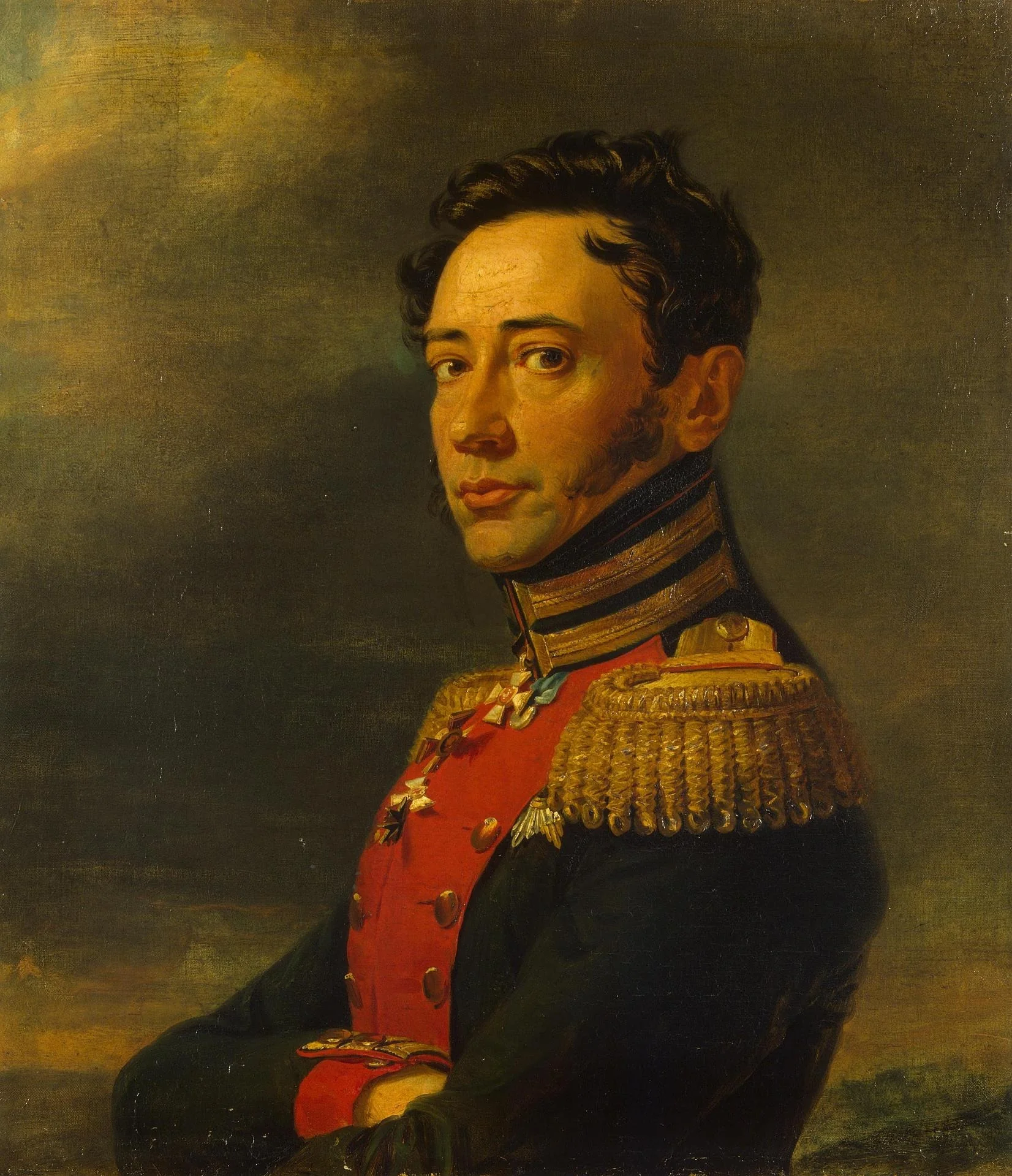 Portrait of Pyotr F. Zheltukhin (1777-1829) (replica of the 1823 portrait), detail