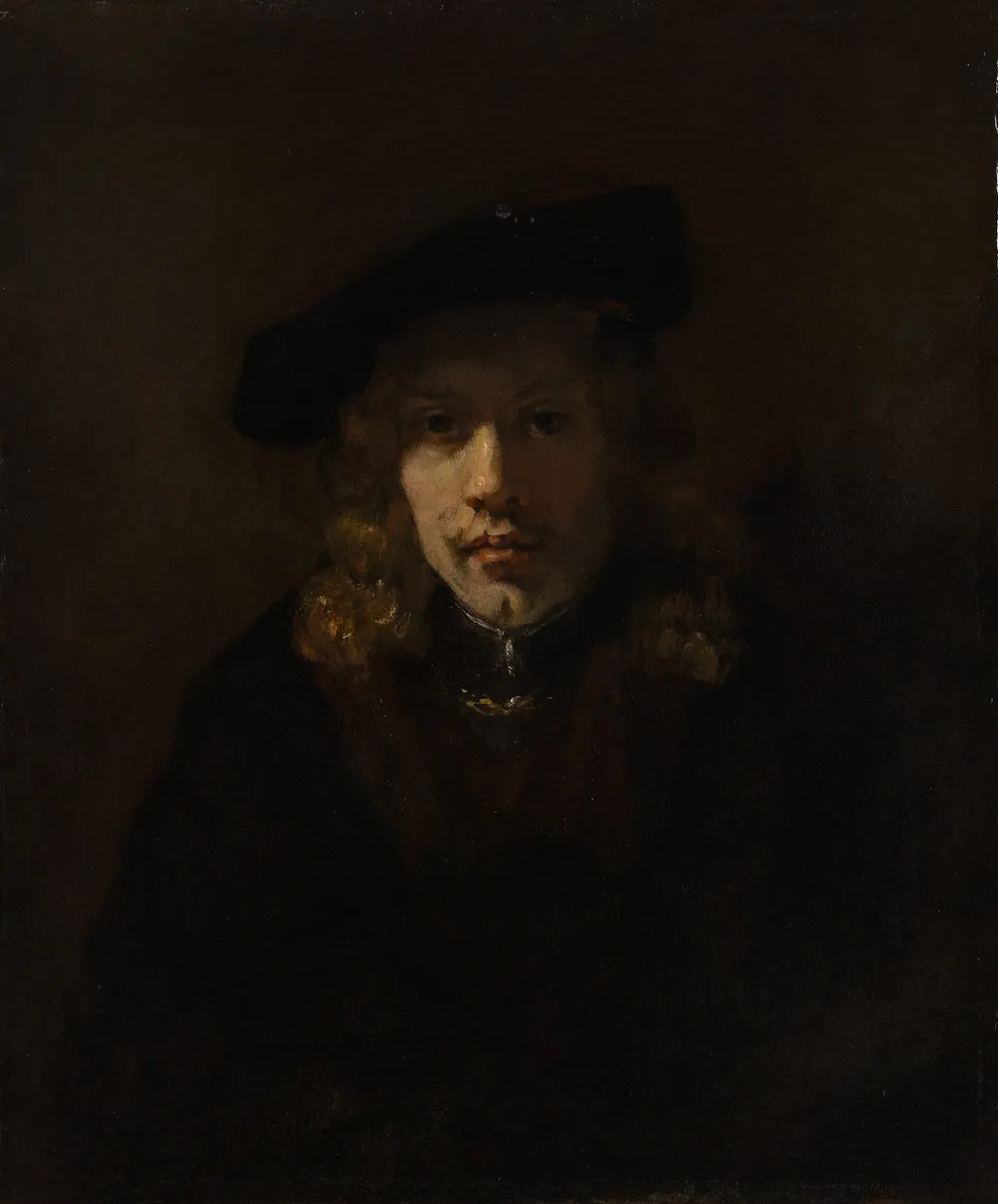 Man in a Beret, by Rembrandt van Rijn, oil
