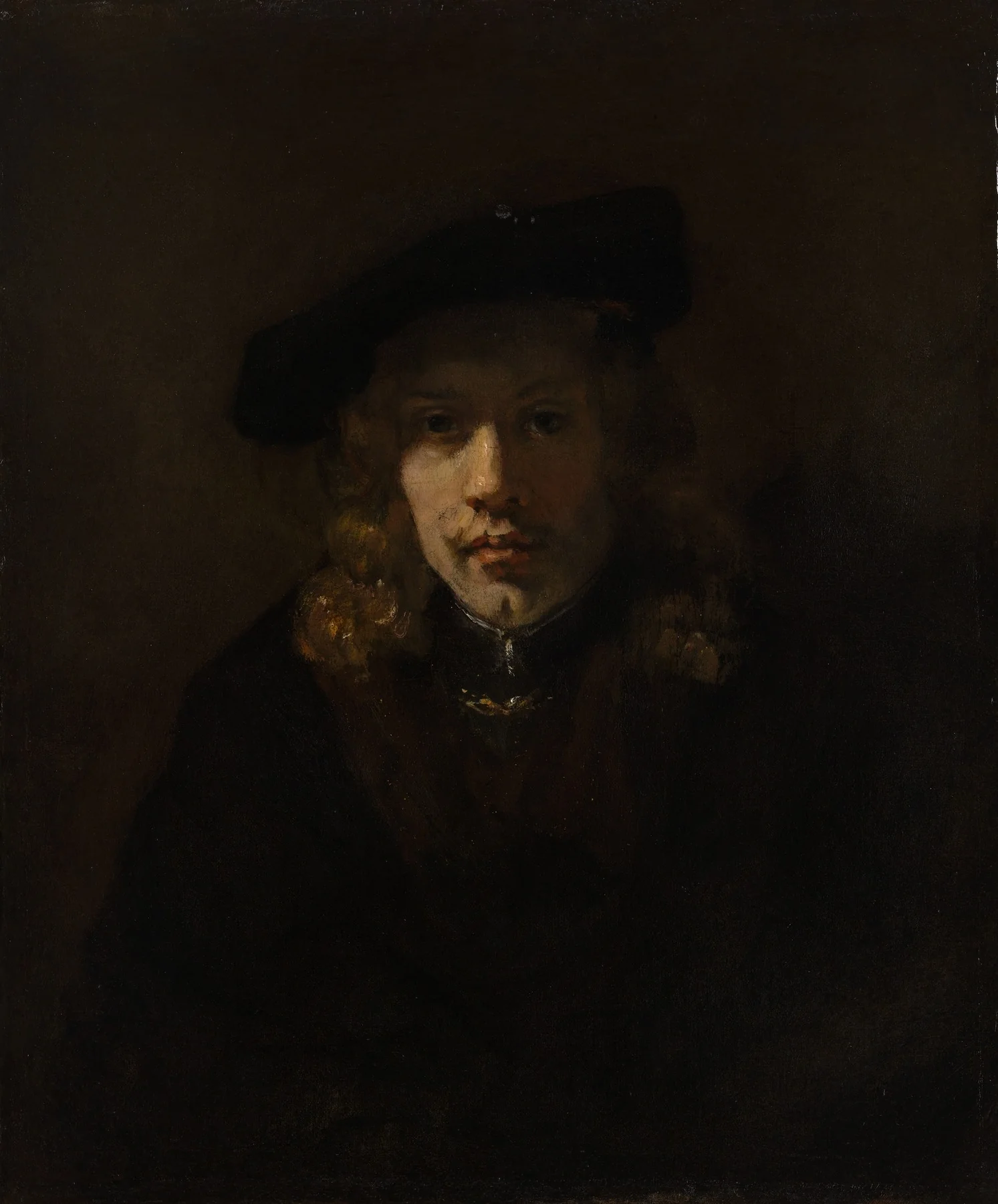 Man in a Beret, detail