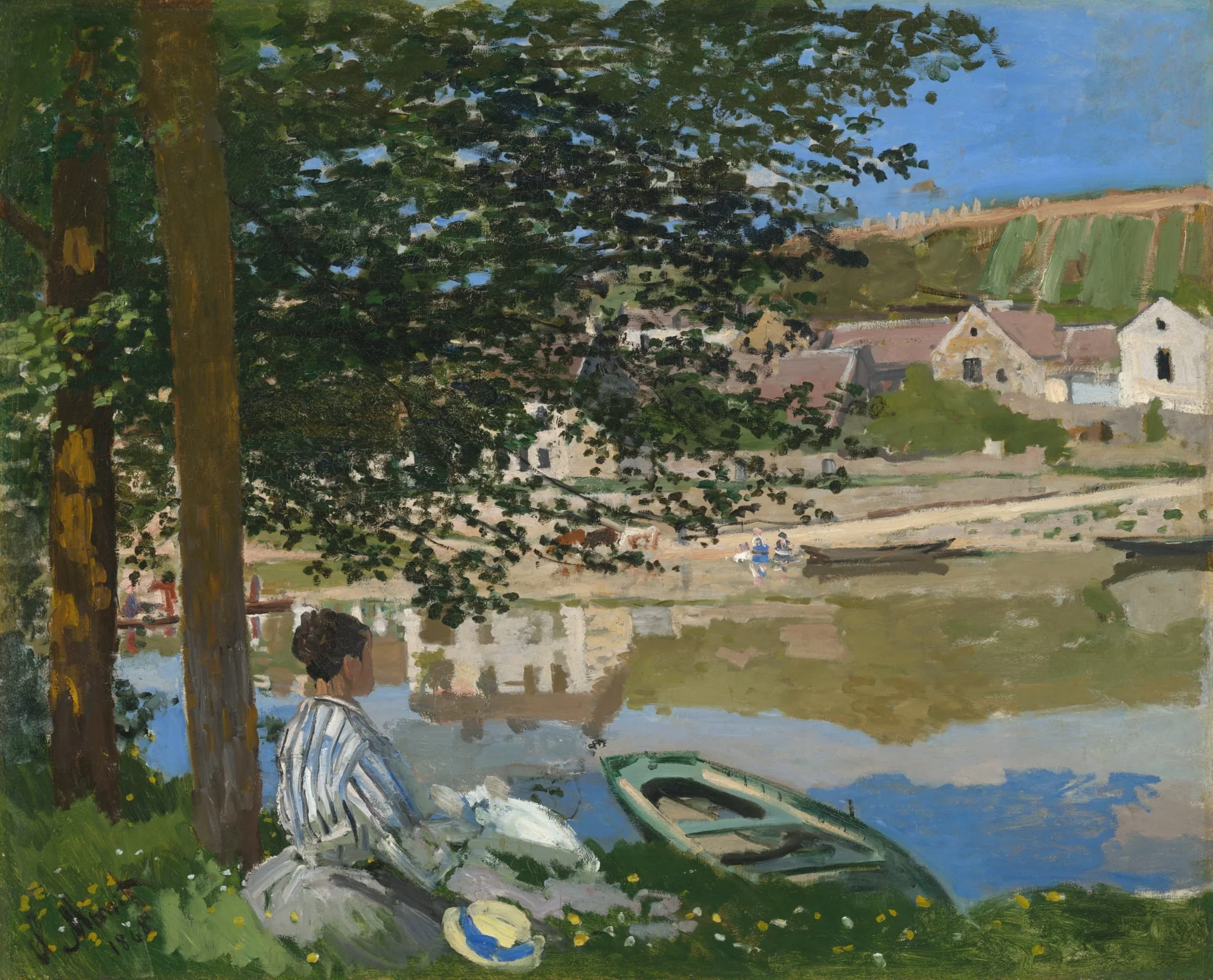 On the Bank of the Seine, Bennecourt, detail