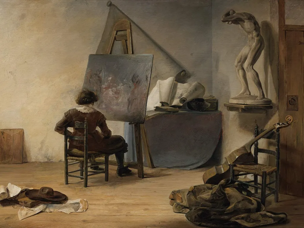 Interior of a Painter's Studio, by Jan Davidsz. de Heem, oil, 1630