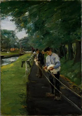 The Ropewalk in Edam, by Max Liebermann, oil, 1904