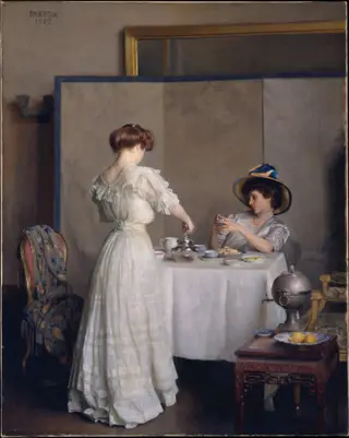 Tea Leaves, by William McGregor Paxton, oil, 1909