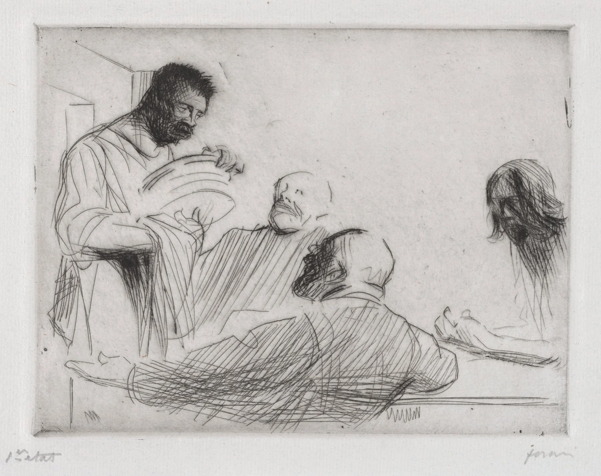 Avant le repas à Emmaus, detail