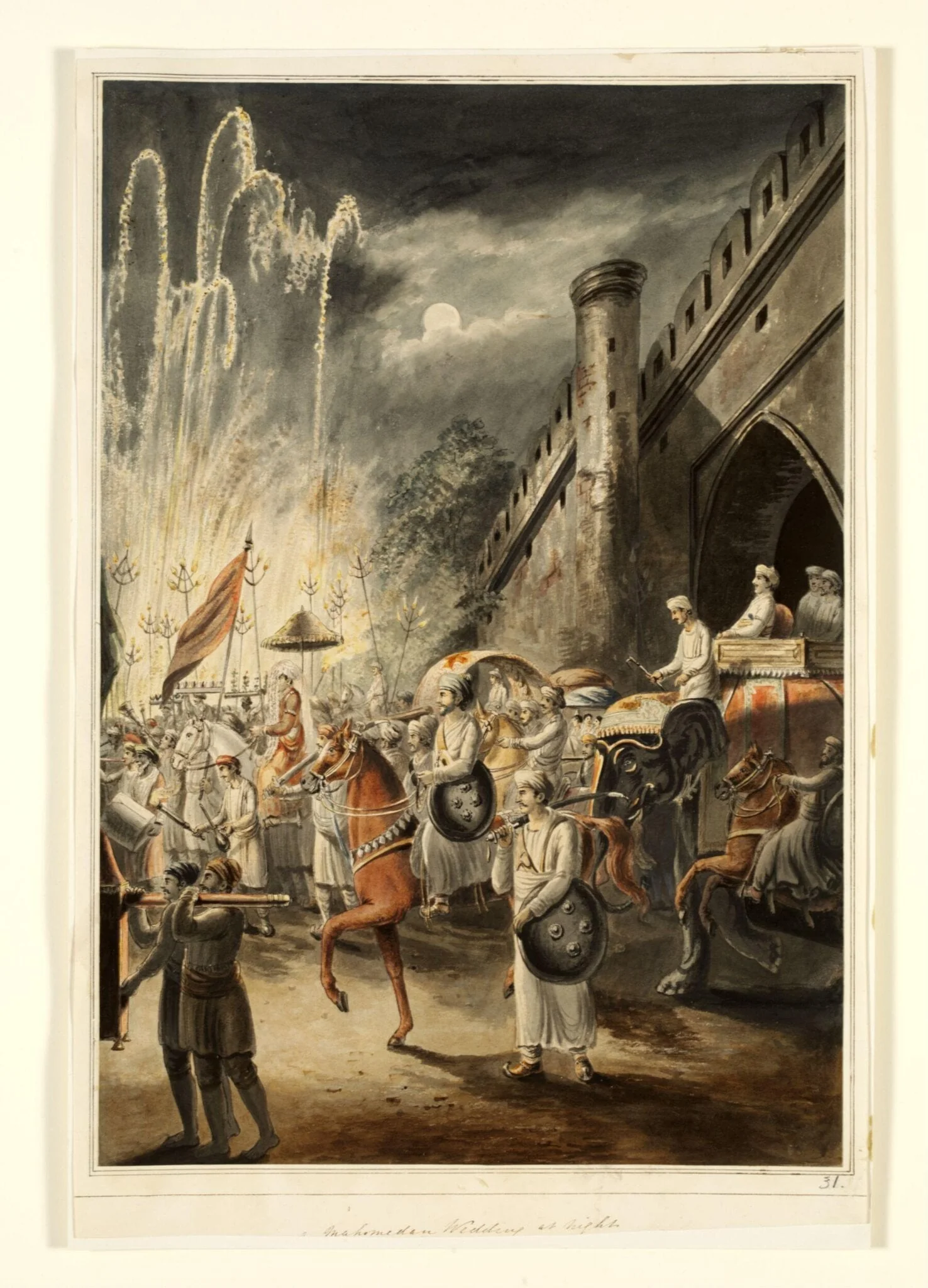 Mahomedan wedding at night, detail