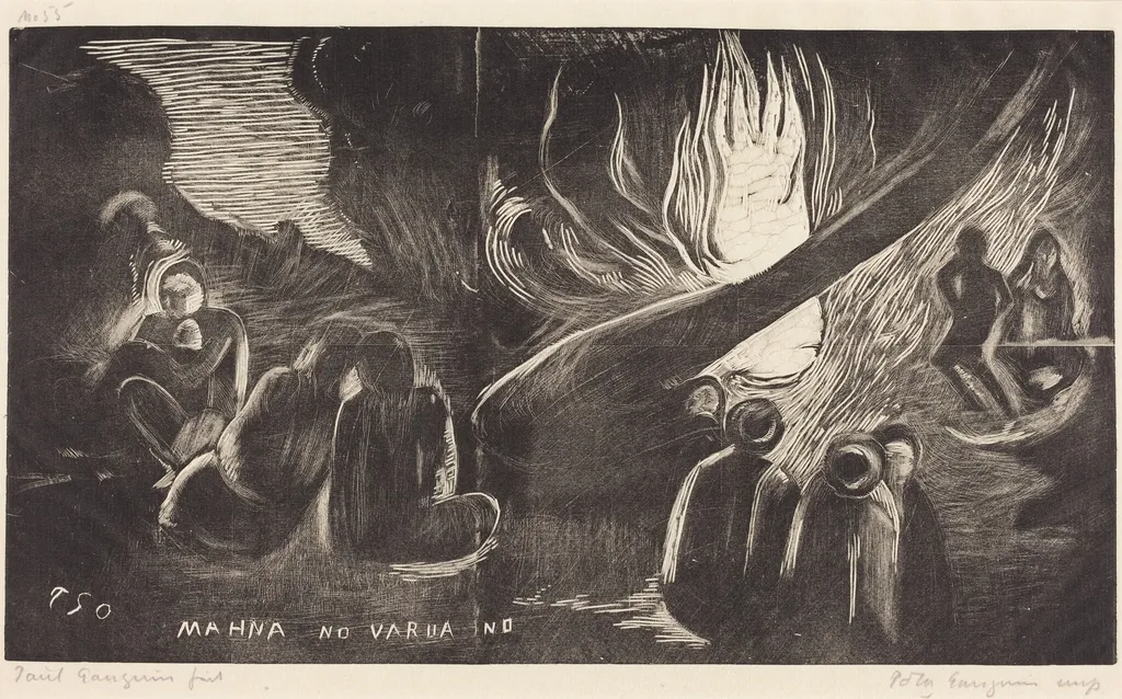 Mahna no Varua Ino (The Devil Speaks), by Paul Gauguin, ink, 1894
