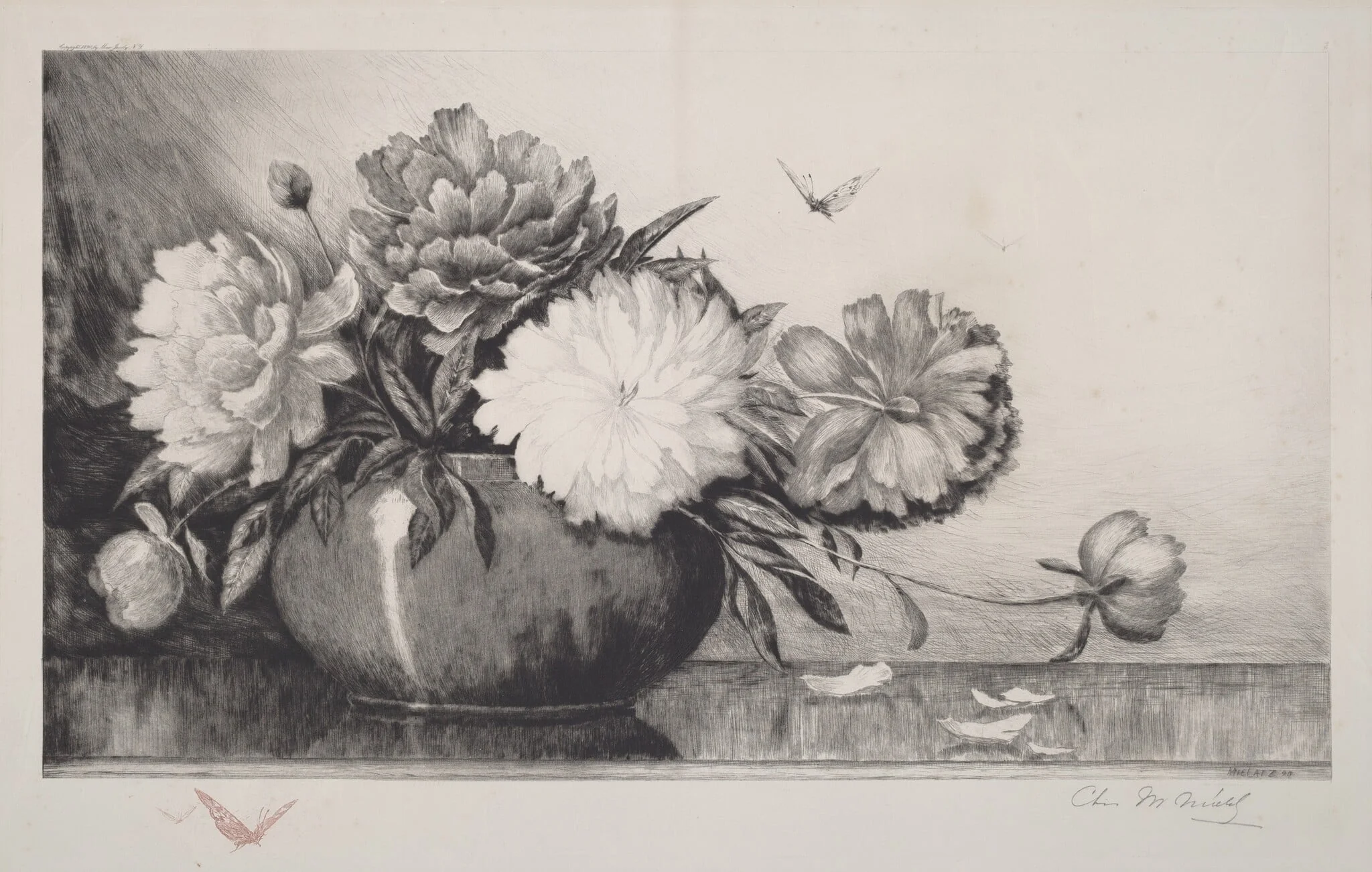 Untitled (Peonies in a Bowl), detail