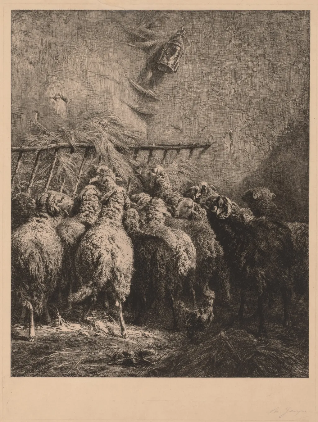 Sheep Enclosure in Béarn, by Charles Jacque, 1889