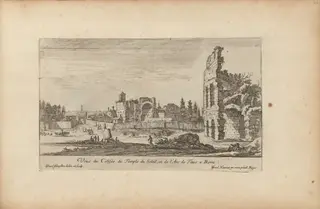 Veuë du Colisée du Temple du Soleil, et de l'Arc de Titus a Rome, by Israël Silvestre, ink, 1650