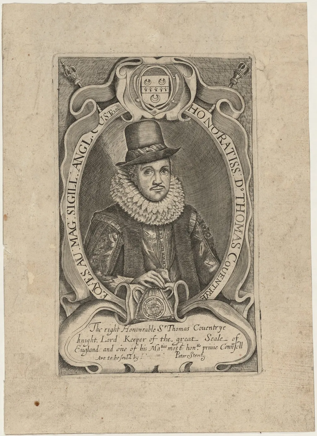 Thomas, First Baron Coventry, by Simon van de Passe, ink, 1621