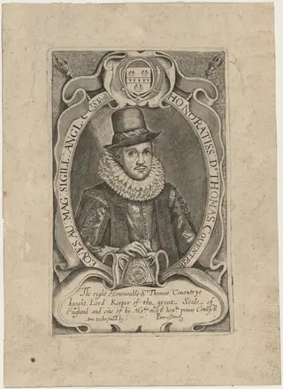 Thomas, First Baron Coventry, by Simon van de Passe, ink, 1621