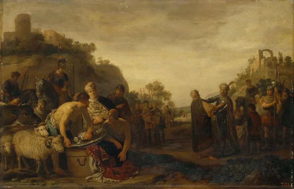 Samuel and Saul, by Claes Corneliszoon Moeyaert, oil, 1650