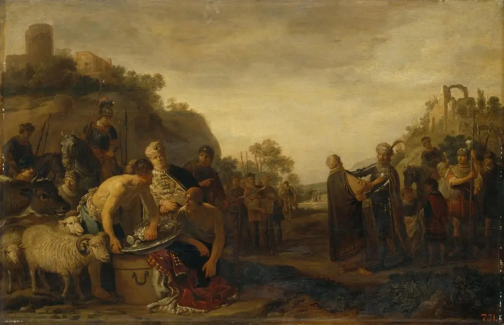 Samuel and Saul, by Claes Corneliszoon Moeyaert, oil, 1650