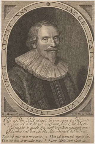 Jacob Cats, Poet, by Cornelis van Dalen I, ink, 1635