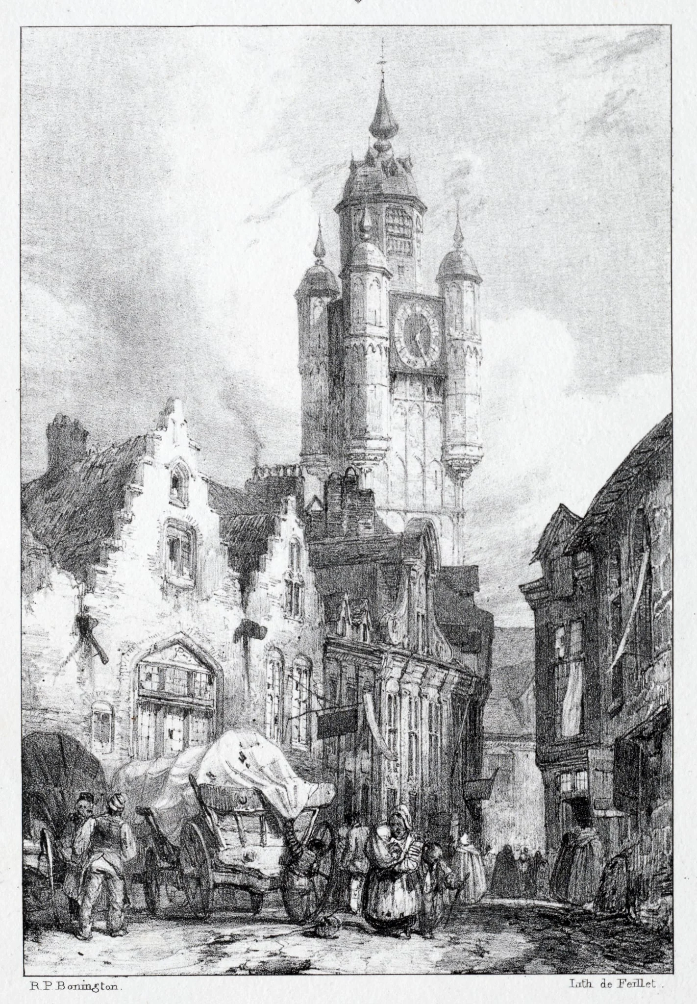 Bergues: La Tour du marché, detail