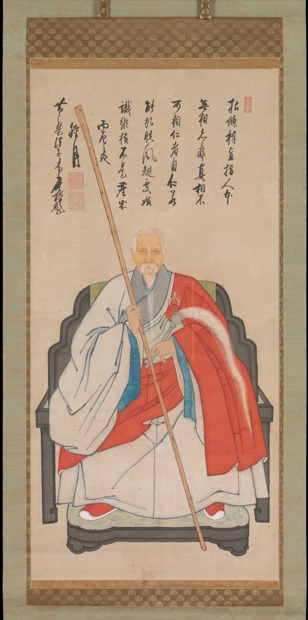 Portrait of Yinyuan Longqi (Ingen Ryūki), detail