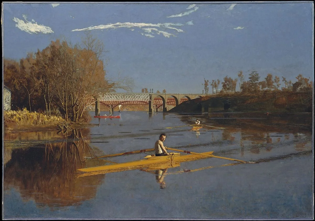 The Champion Single Sculls (Max Schmitt in a Single Scull), detail