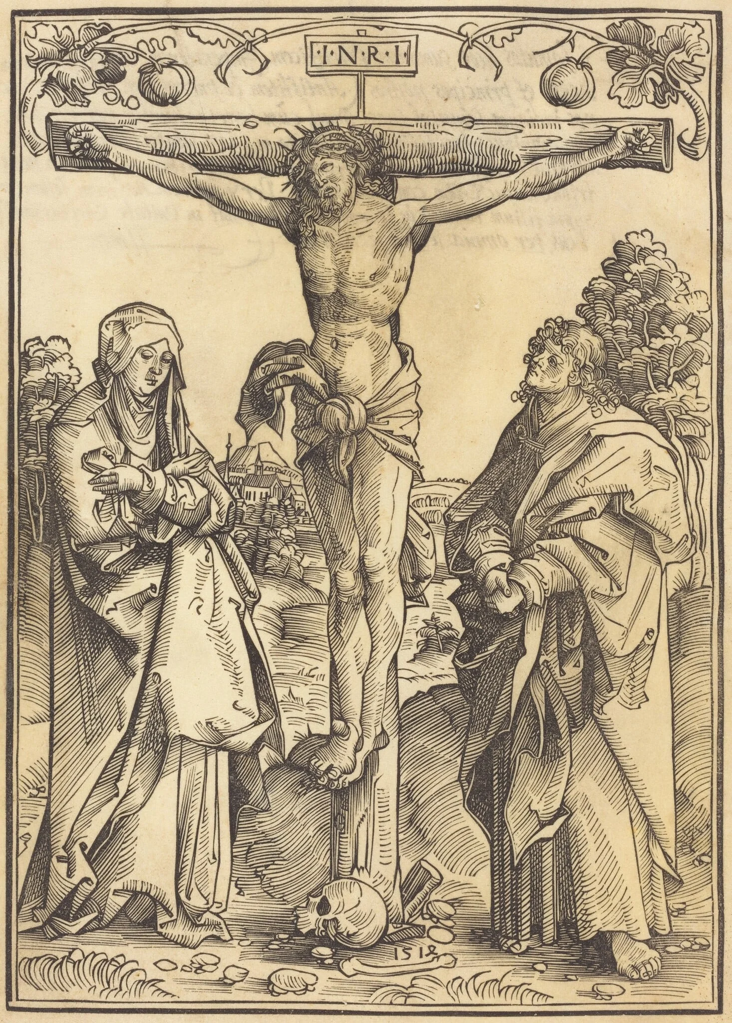 Christ on the Cross with the Virgin and Saint John the Evangelist, detail