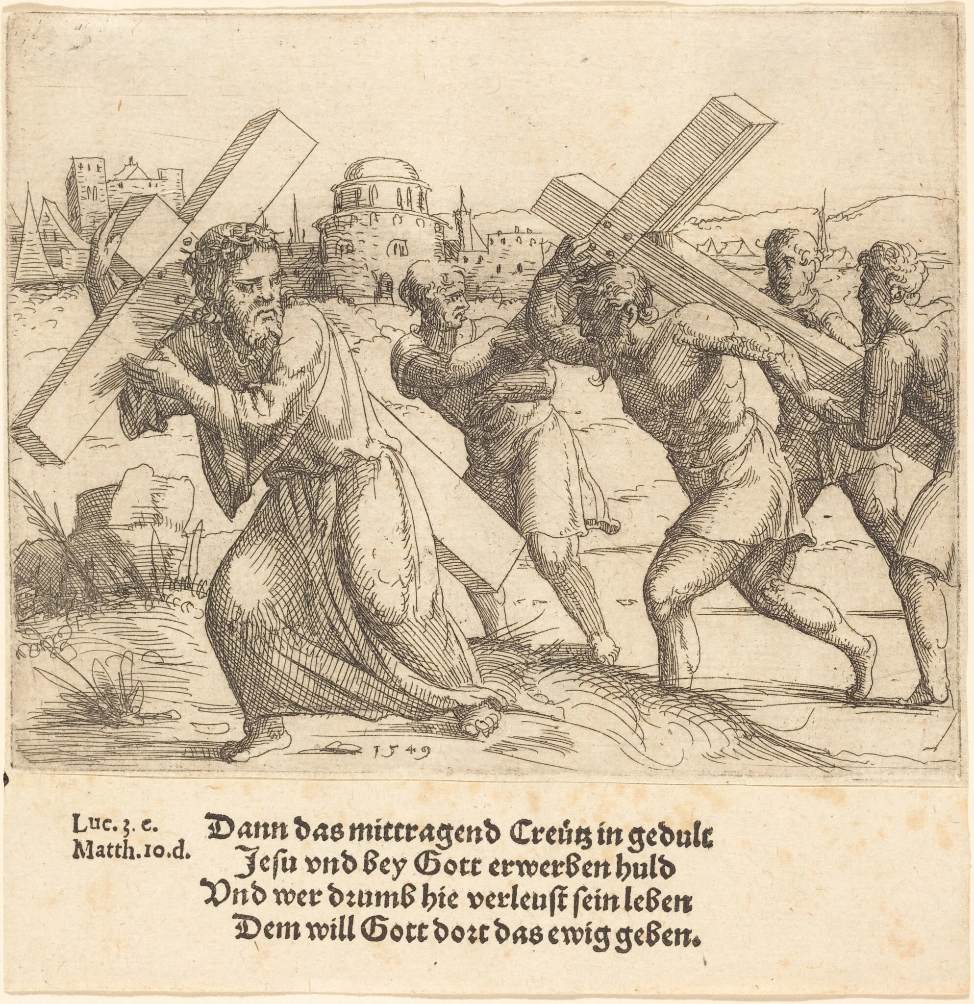 Man Carries the Cross after Christ, detail