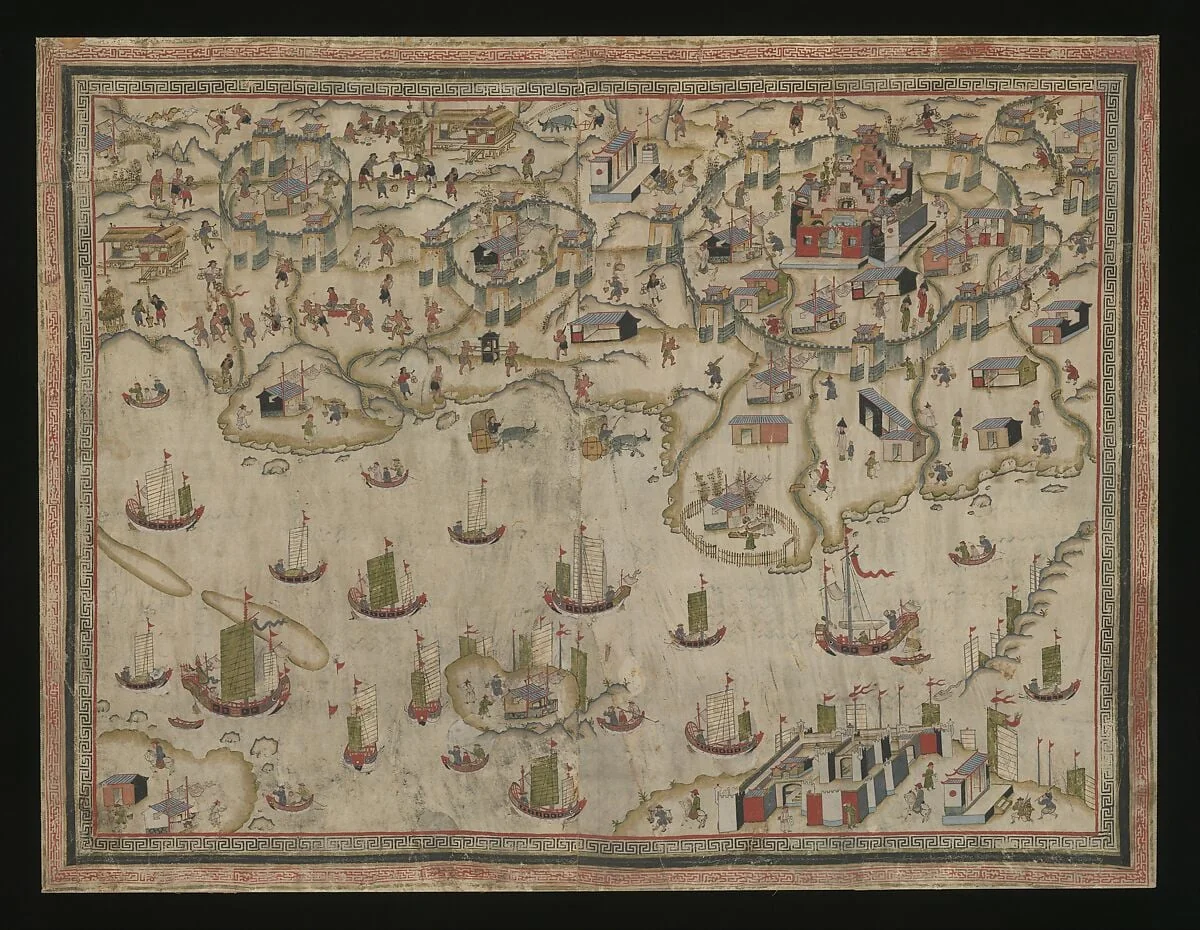 清 佚名 台南地區荷蘭城堡|Forts Zeelandia and Provintia and the City of Tainan, detail